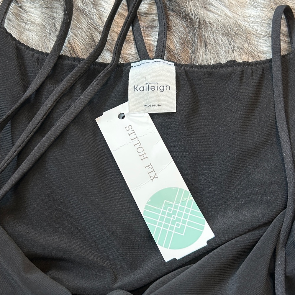 NWT Kayleigh Zenia Front Cross Strap Detail Jumpsuit Black Size Large - Picture 9 of 10